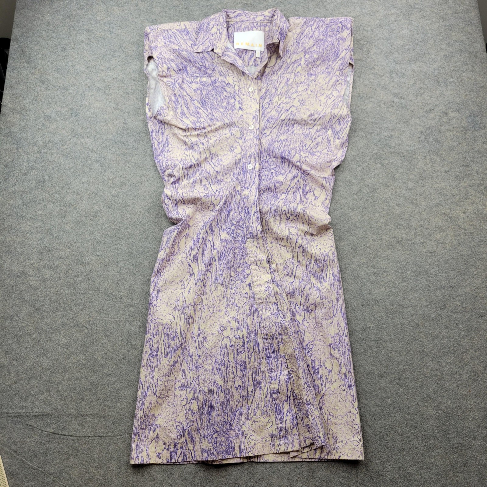 Remain Birger Christensen Dress Womens 4 Purple Sleeveless Shirt Short Geometric