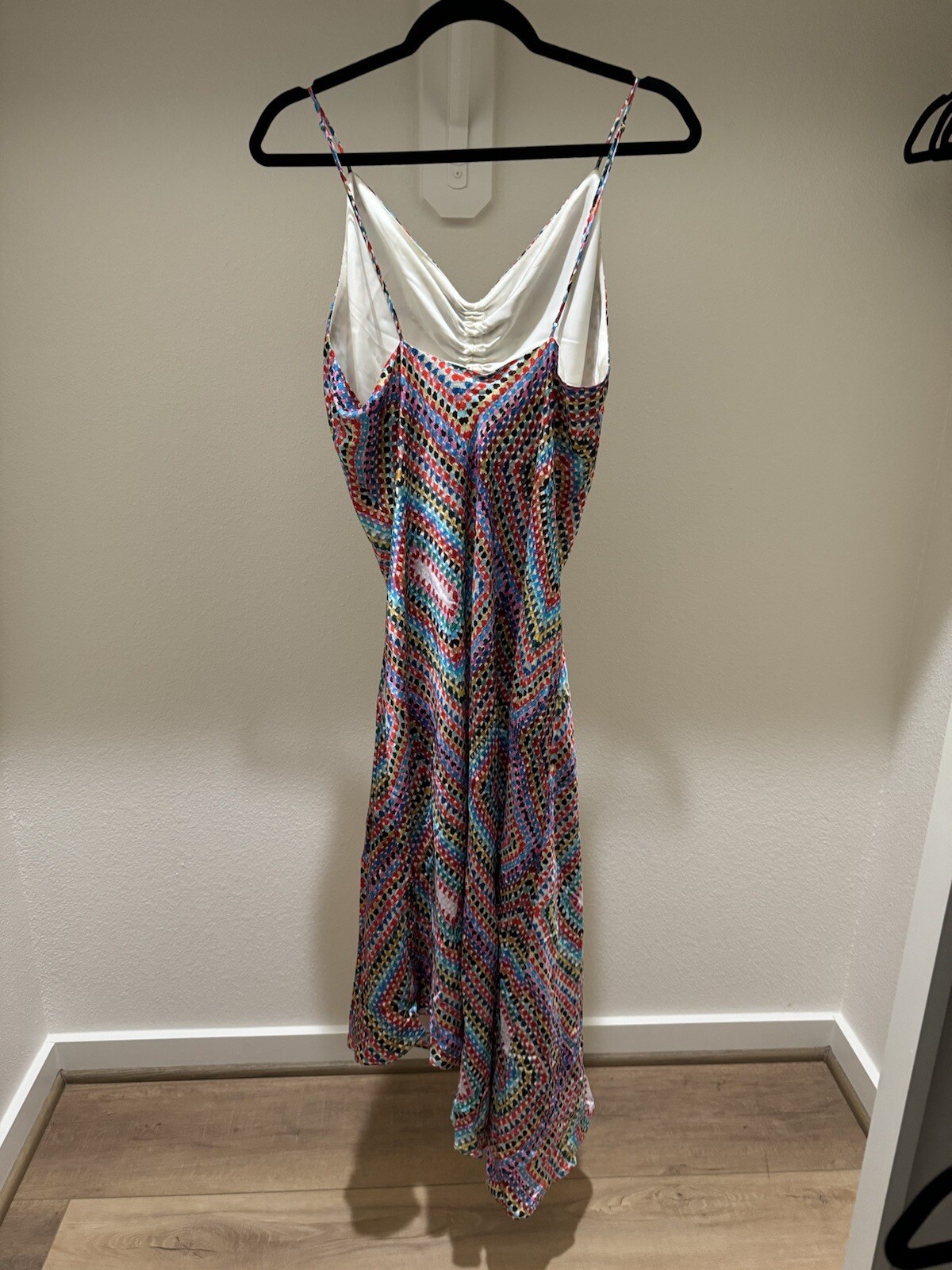 Allsaints Alexia Luisa Midi Slip Dress Multicolor Size 10 Silk Blend