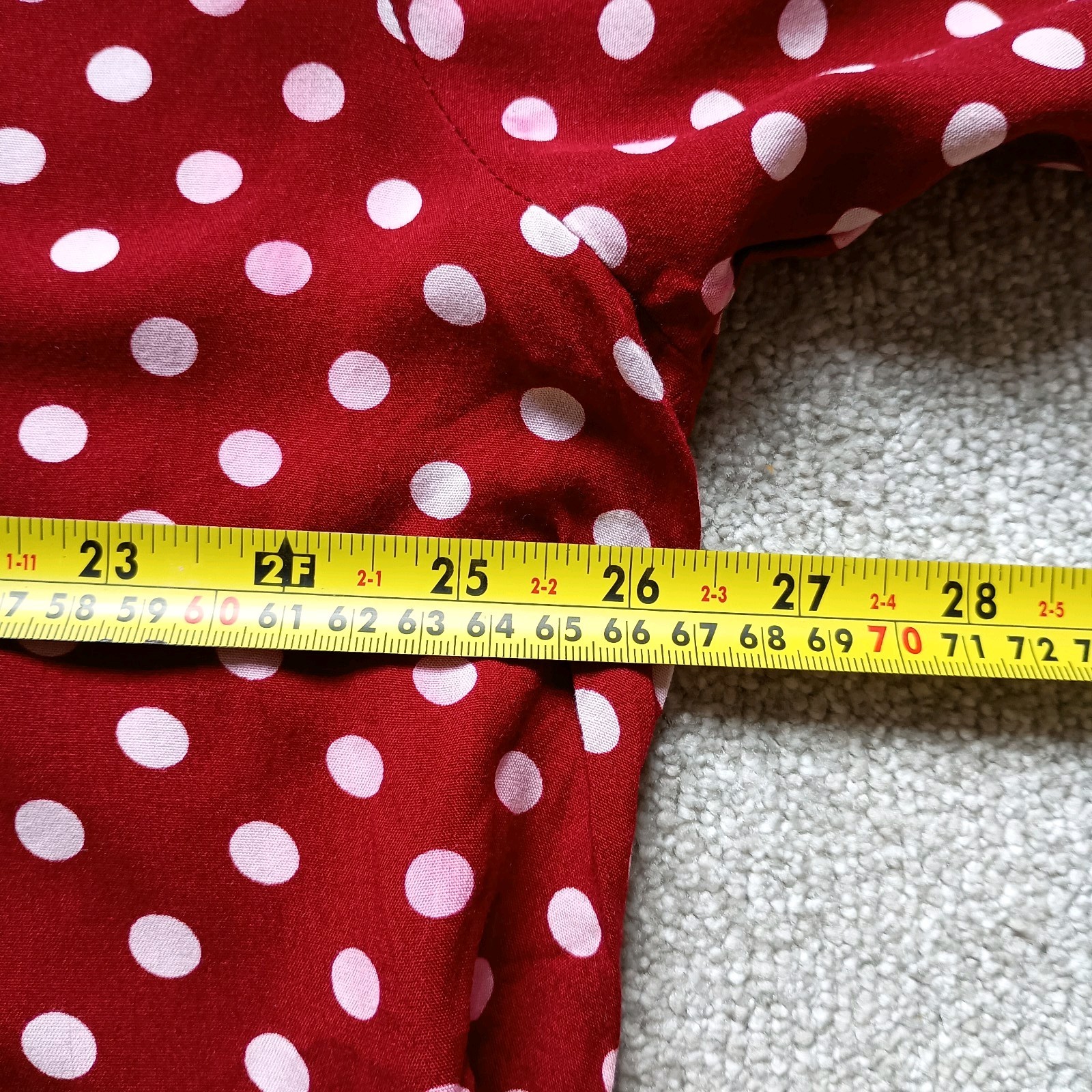 Red & White Polka Dot Short Sleeve Dress Size 5XL Lightweight Breathable Summer