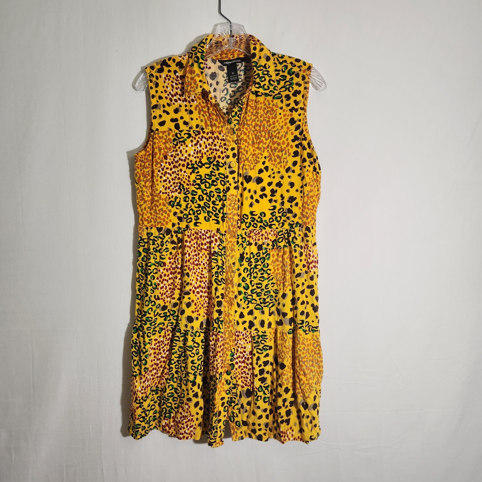 Millennium Leopard Dress Womens Size Medium Animal Print Colorful Short