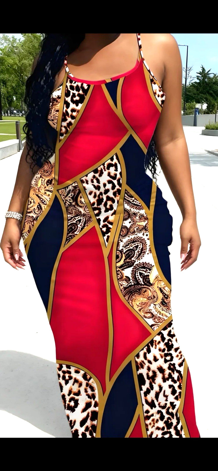 Womens Multicolor Tight Sexy Hip-wrapped Suspender dress Plus 5Xl