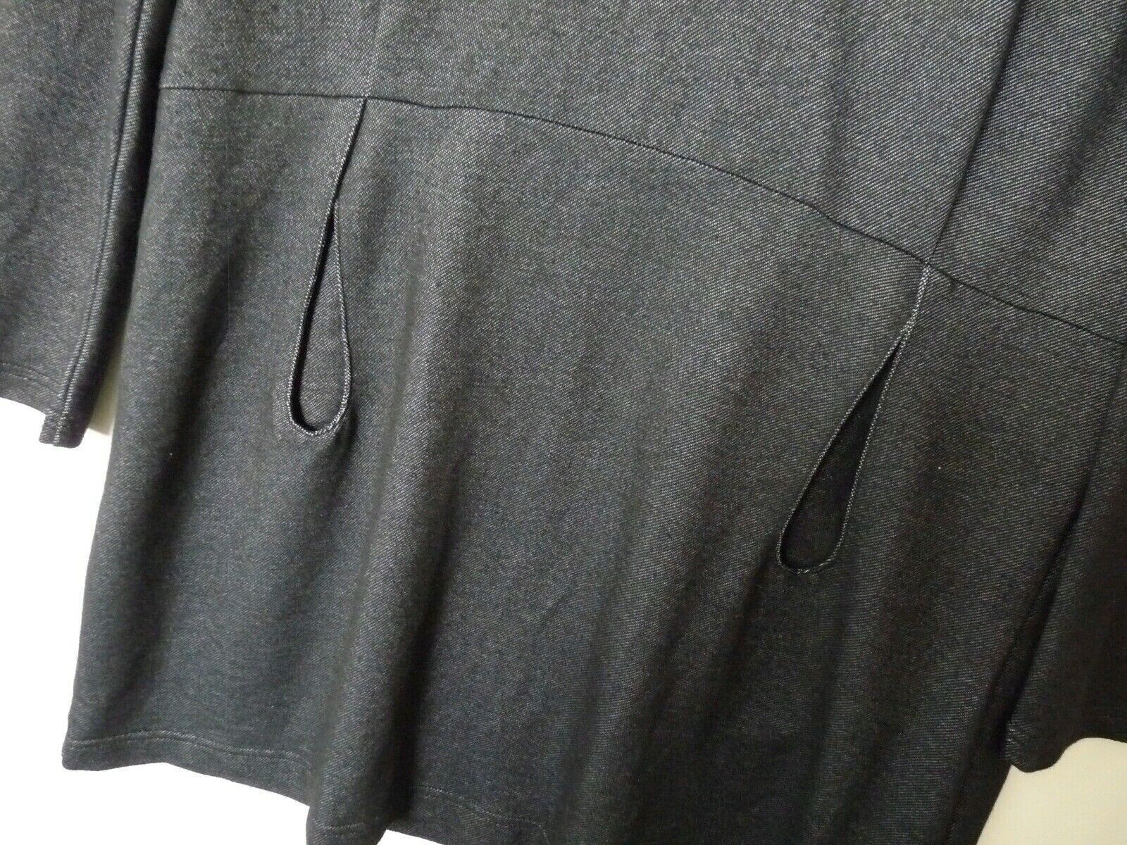 HS Navigazione Womens Tunic Jersey Dress Sound Collar Gray Graphite Size M New