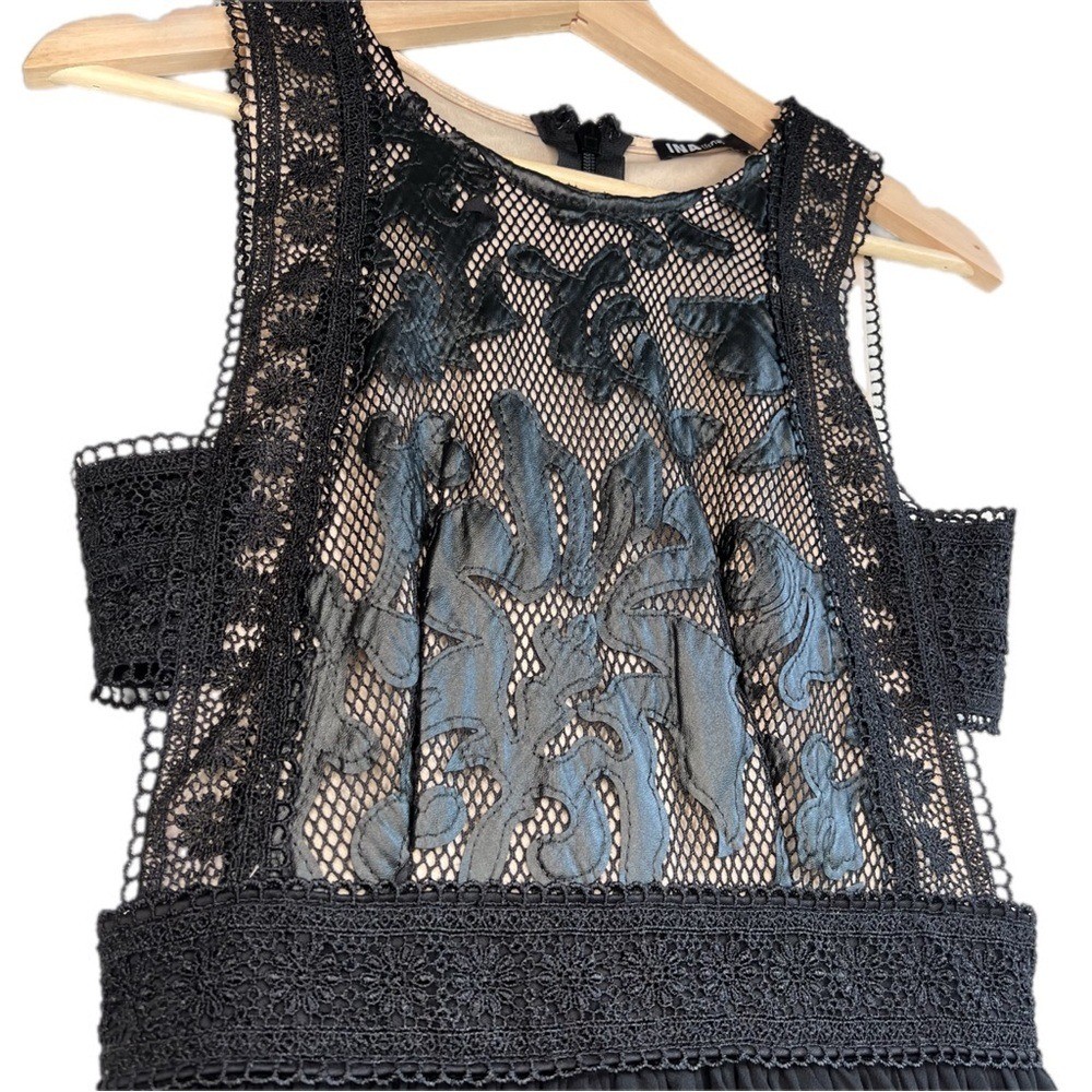 Ina Black Cut Out High Low Lace Cocktail Dress Formal Tutu Gothbabe Witchy Small