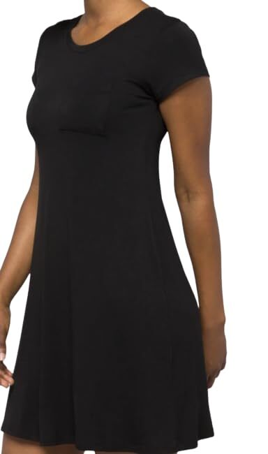 Alison Short Sleeve One Pocket Scoop Neck T-Shirt Dress – Market & Spruce (as…