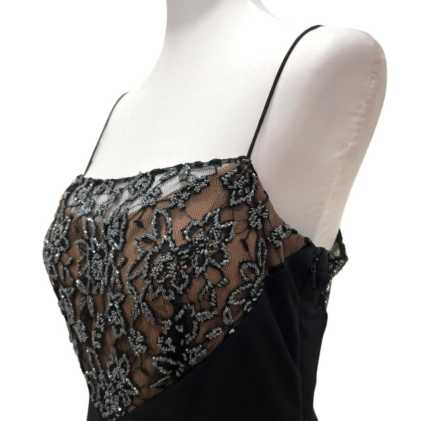 Vintage Black Formal Dress Medium Y2K Gown Hoco Long Cruise Wedding Bridesmaid