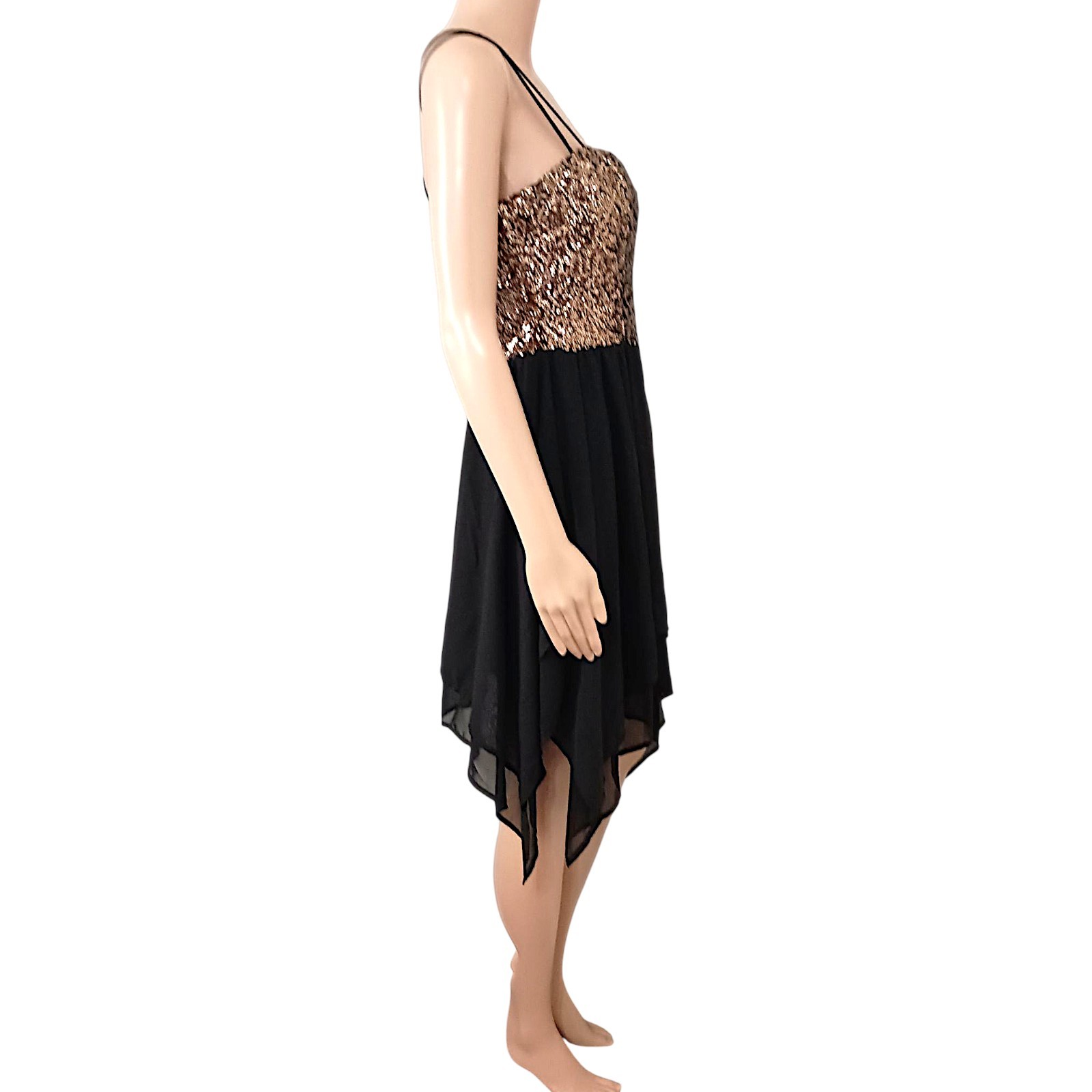 Y2K Speechless Sequin Asymmetric Dress M Sheer Fairy Grunge Whimsigoth Sparkler