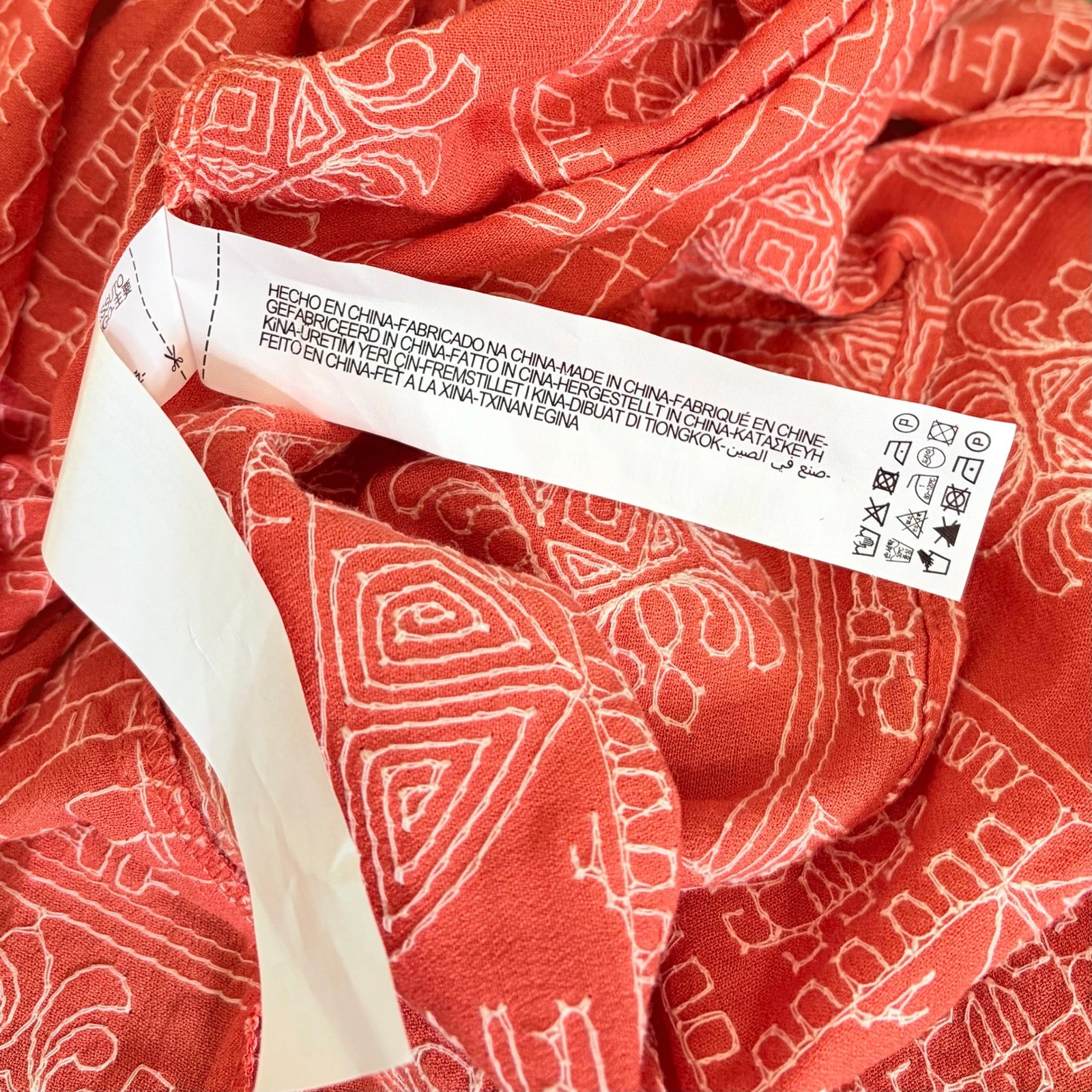 NWT!! ZARA Embroidered Dress Orange Vacation Beach Open Back Blogger Favorite XL