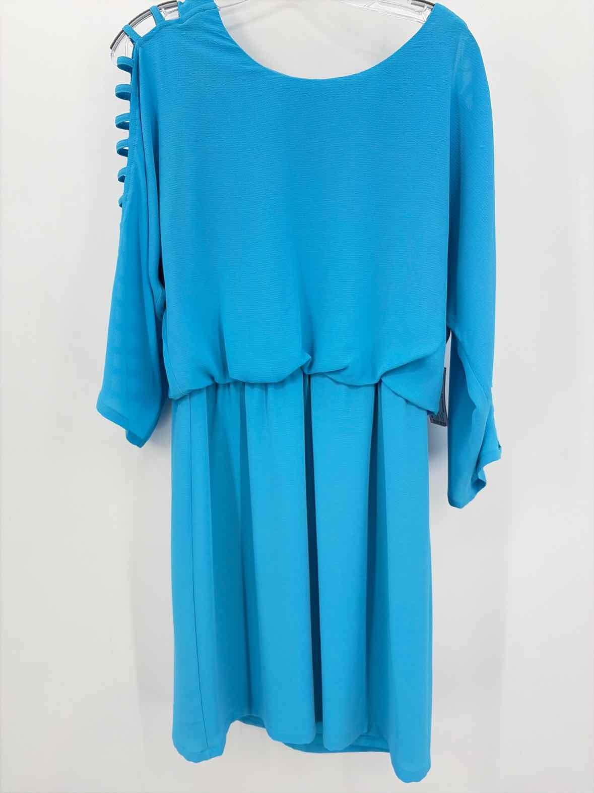 Pre-Owned Ivy Lane Blue Size Medium Knee Length Long Sleeve Dress