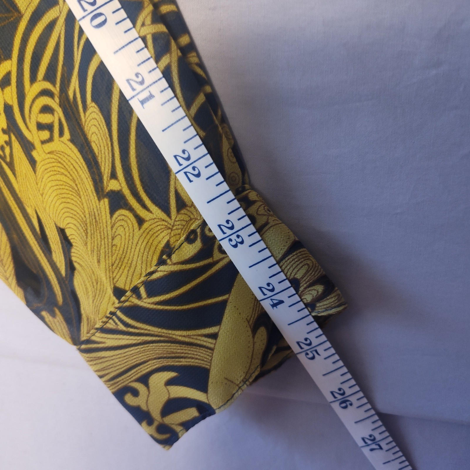 HM Womens Yellow Black Graphic Print Button Down Shirt Dress Size 12 Long Sleeve