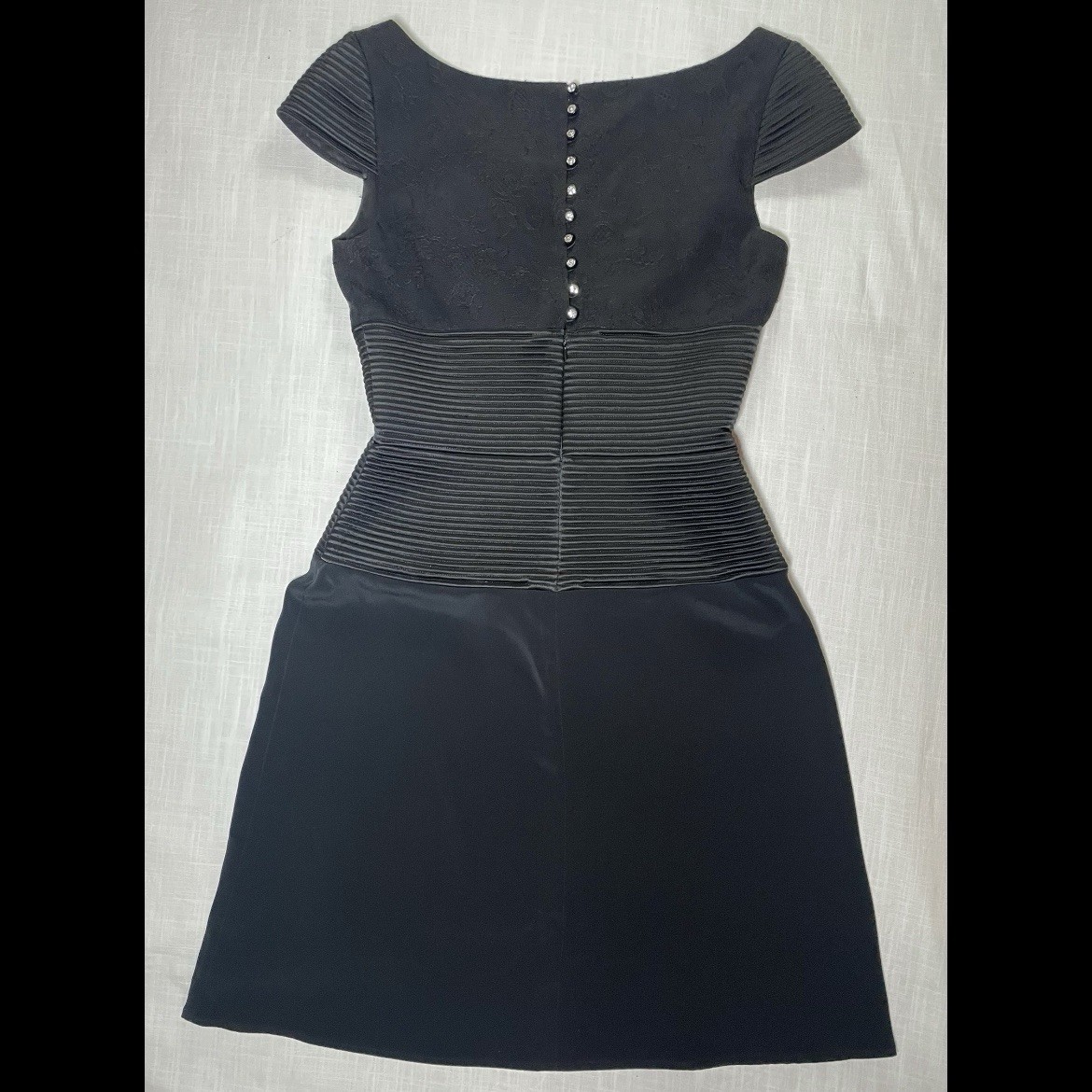 Vintage Badgley Mischka Archival Runway Sample Silk Corset Black Guest Dress 6
