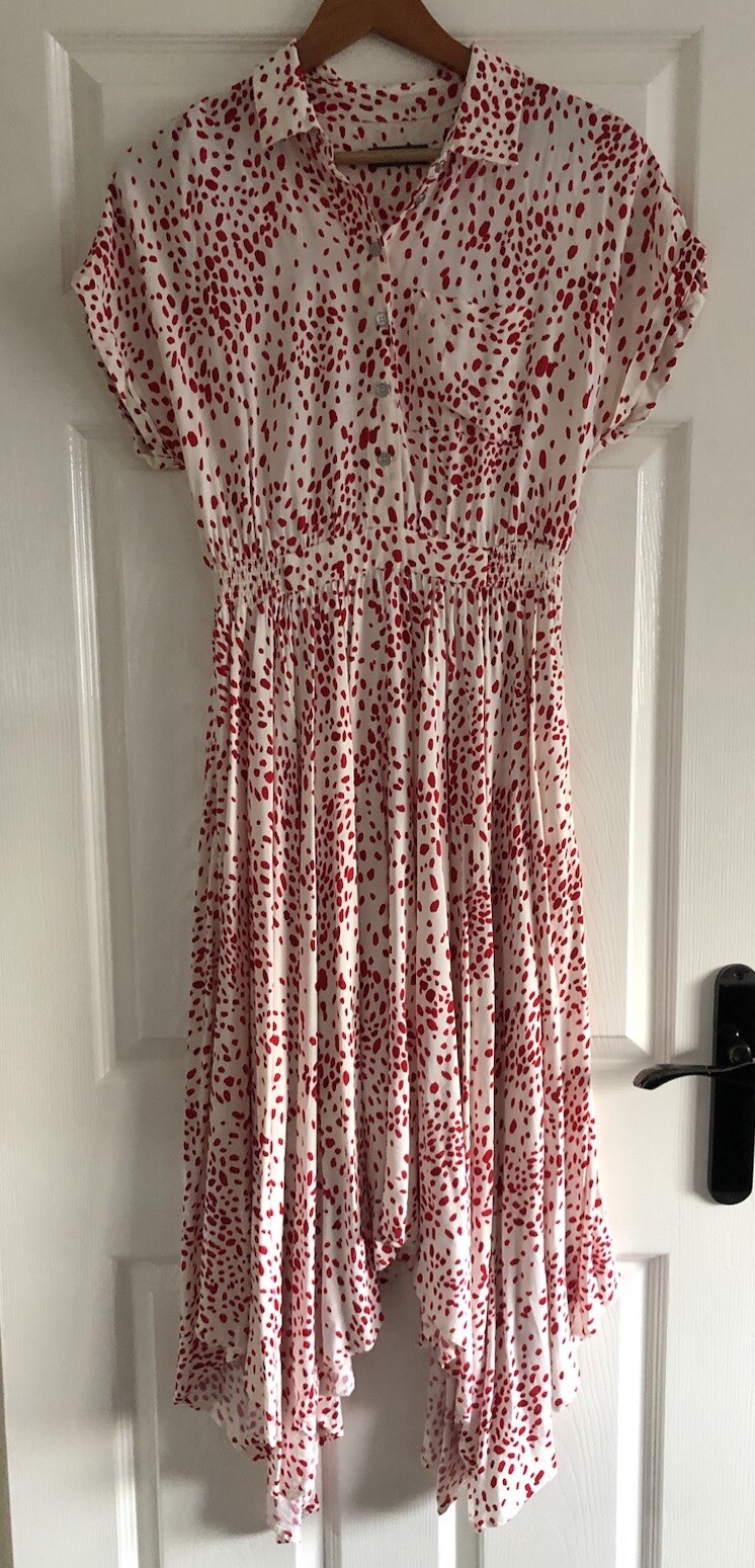 Mint Velvet Beautiful Red & White Dress Size 8-10 ( 10 Tag)