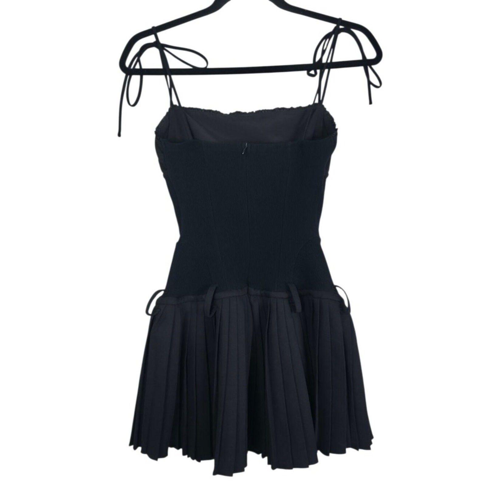 Sweet Chilling Drop Waist Pleated Mini Dress Black Corset NWT Size M