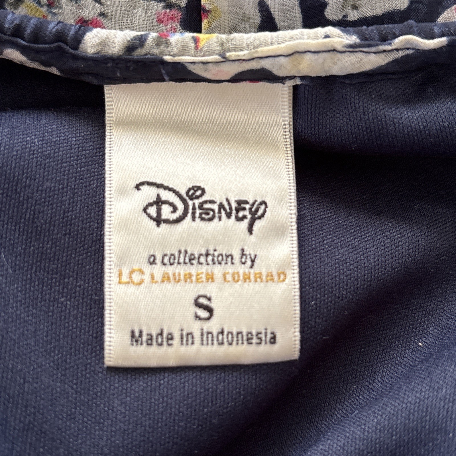 Disney x LC Lauren Conrad Teapot Chiffon Dress Womens S Navy Alice in Wonderland
