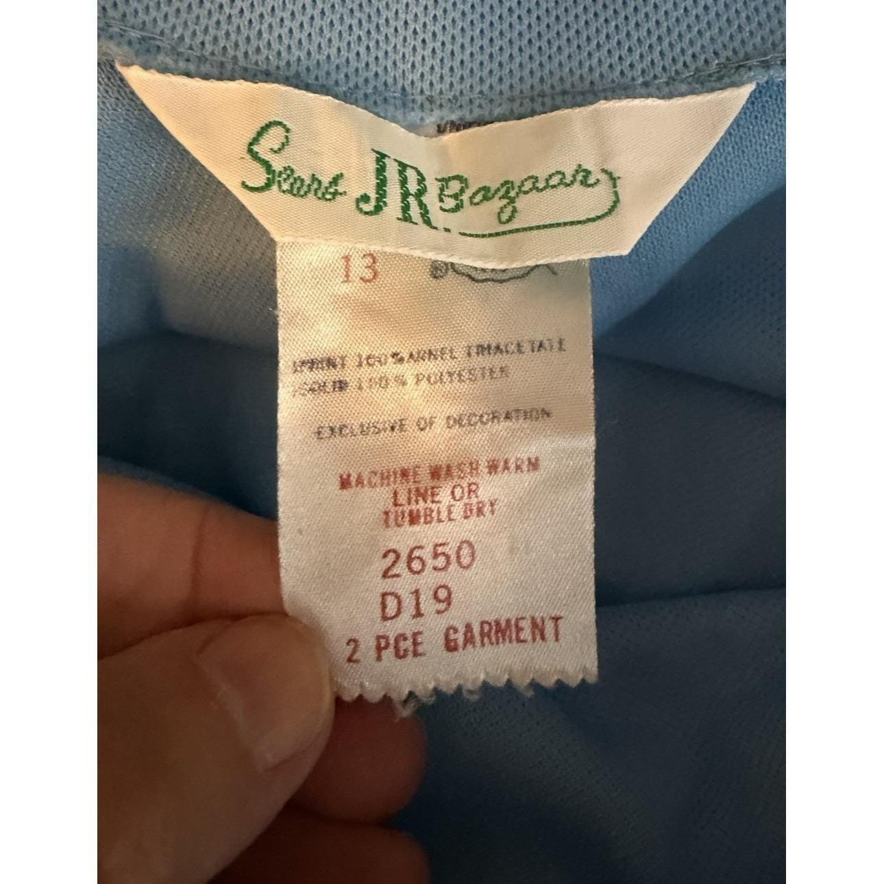 Vintage Halter Maxi Dress Jacket Set Blue Floral Formal Size 13 MCM 70s