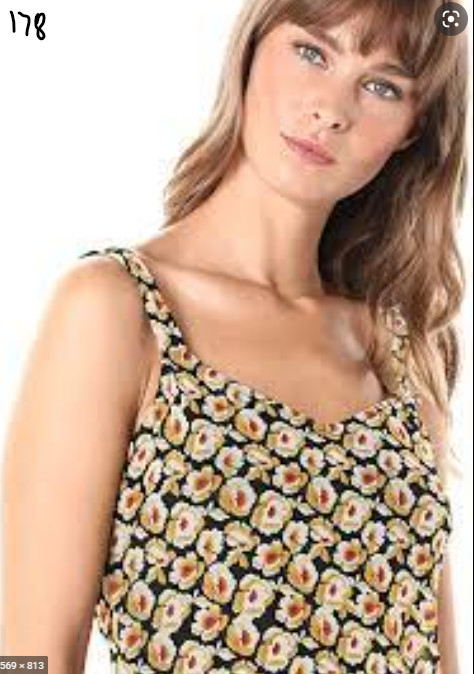 MSK Women’s Tank Maxi Dress with Side Slits, Black Gold Red, Medium