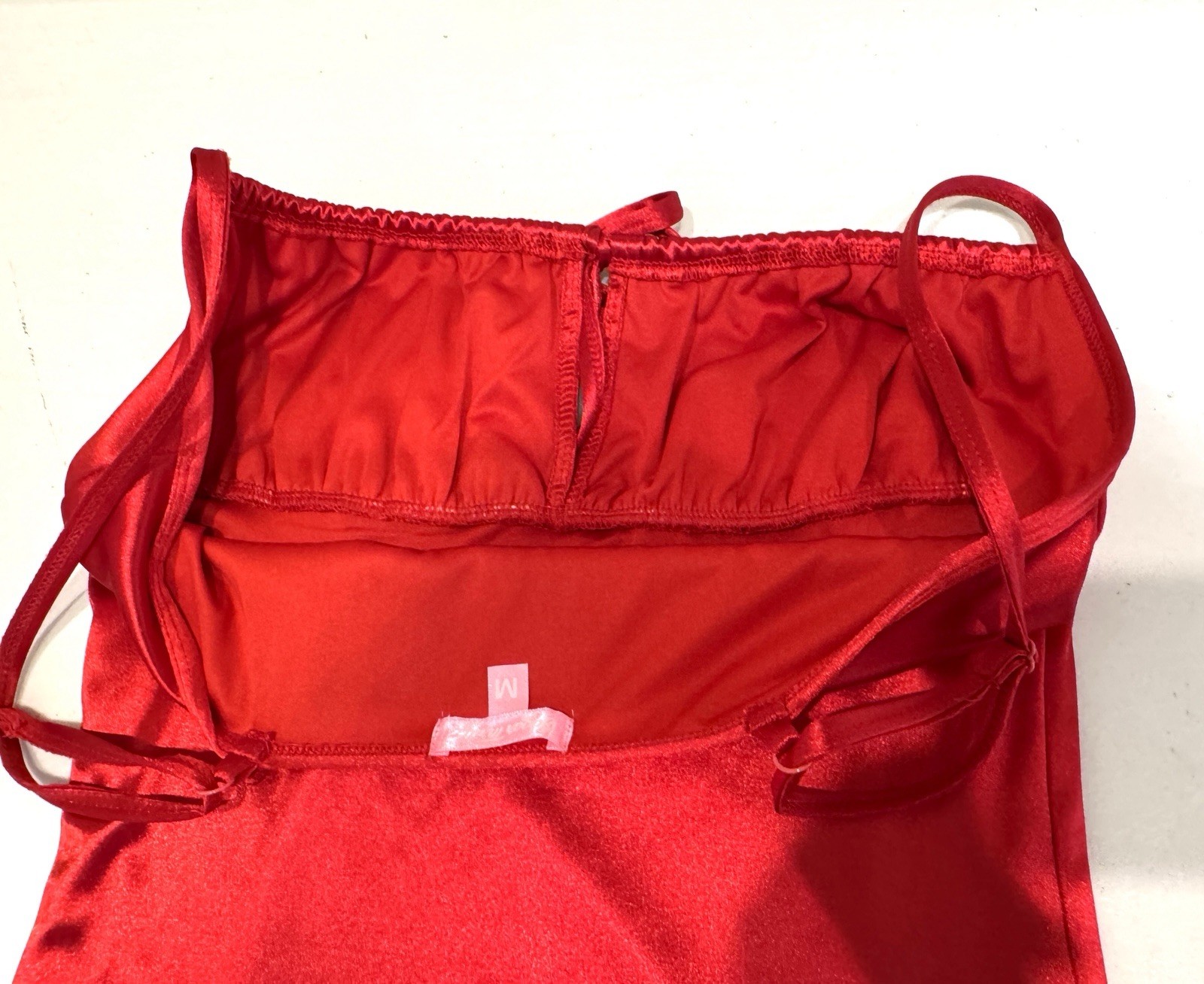 Dolls Kill Dress Sugar Thrillz Size M Red Satin Mini Strappy Women EUC