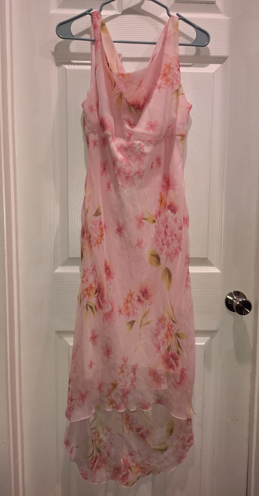 B. Smart Women’s Sleeveless Floral Asymmetrical Pink Dress Size 9/10