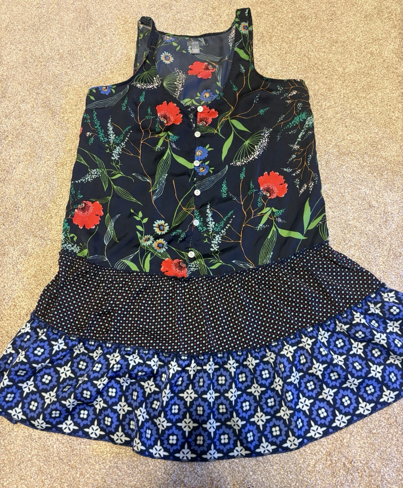 Aerie Dress With Floral And Geometric Pattern