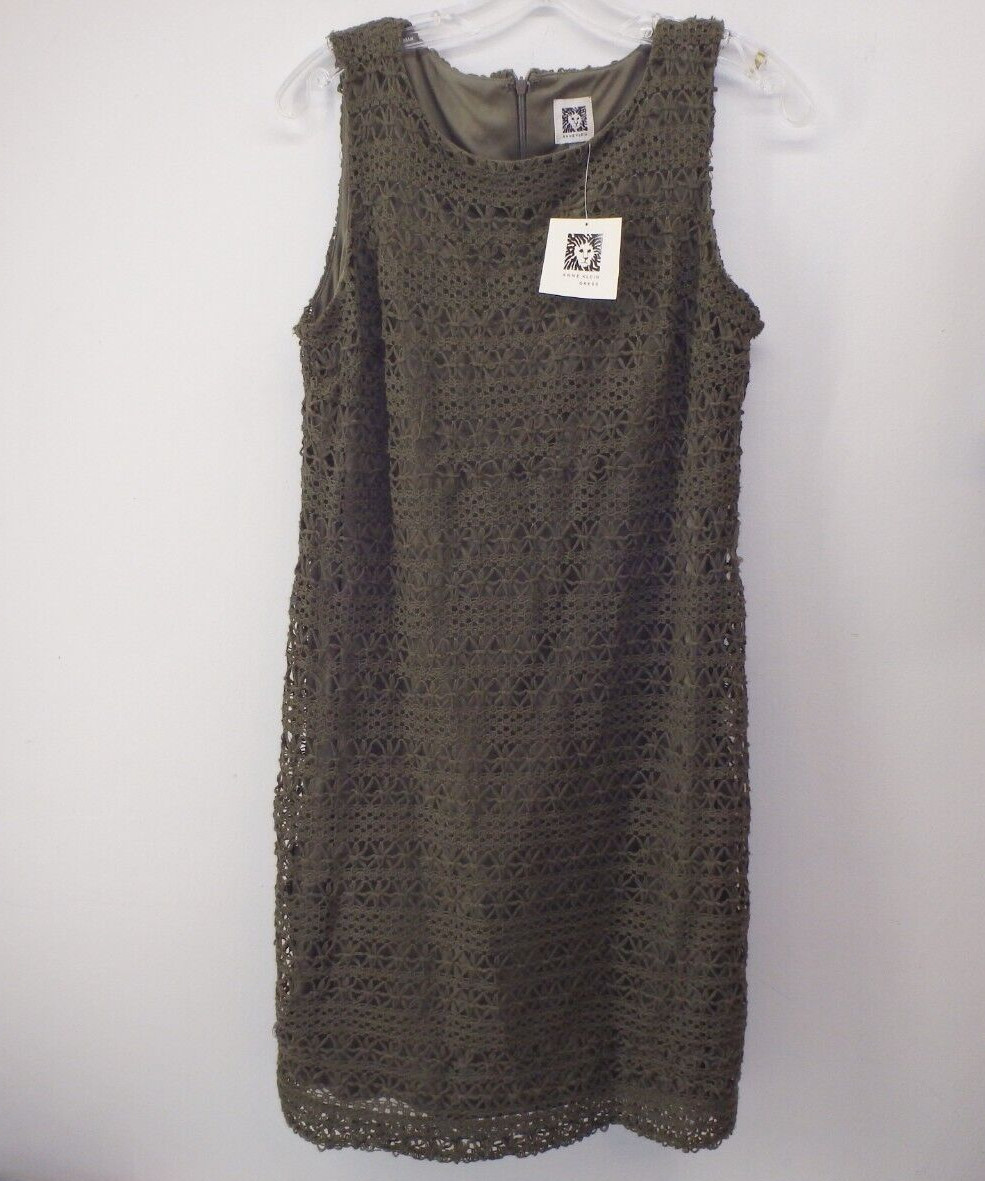 Anne Klein Womens Dress Size 6 A-Line Sleevess Green
