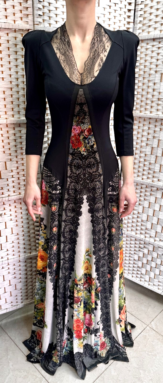 Michal Negrin Elegant Full length Floral Dress Size – 36 – NWT #2#