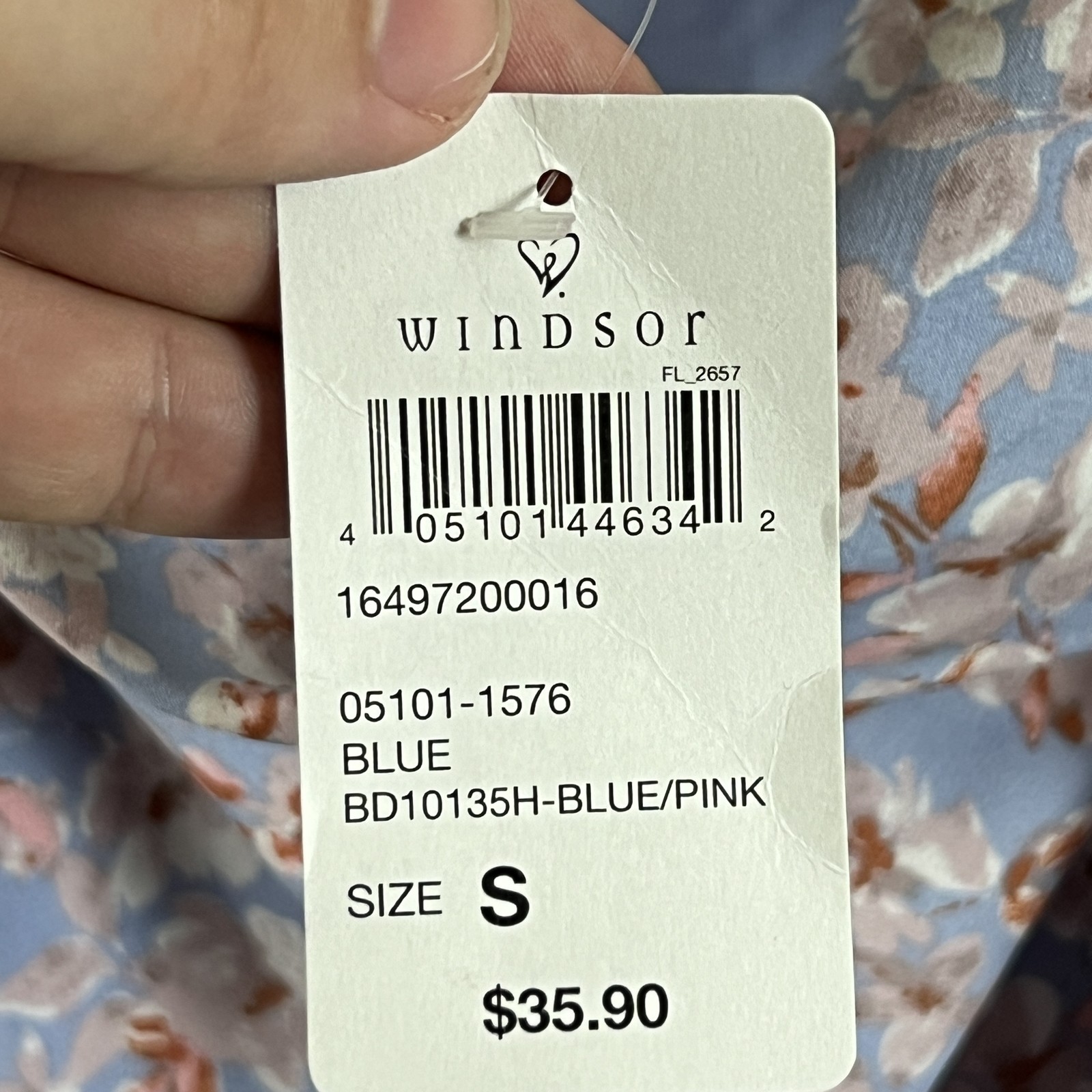 Windsor Dress Womens Small Blue Pink Floral Cowl Neck Mini Sundress Lined