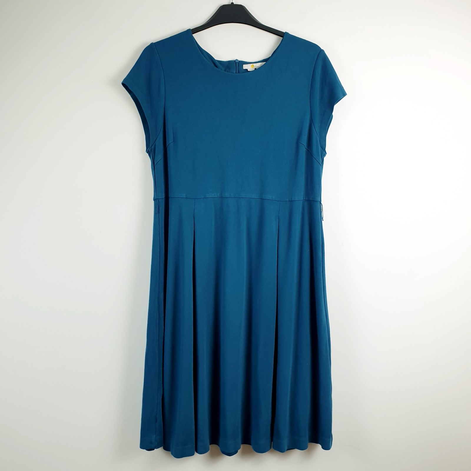 Boden Dress Size 20 L Teal Jersey Stretch Fit & Flare Lined Heavyweight