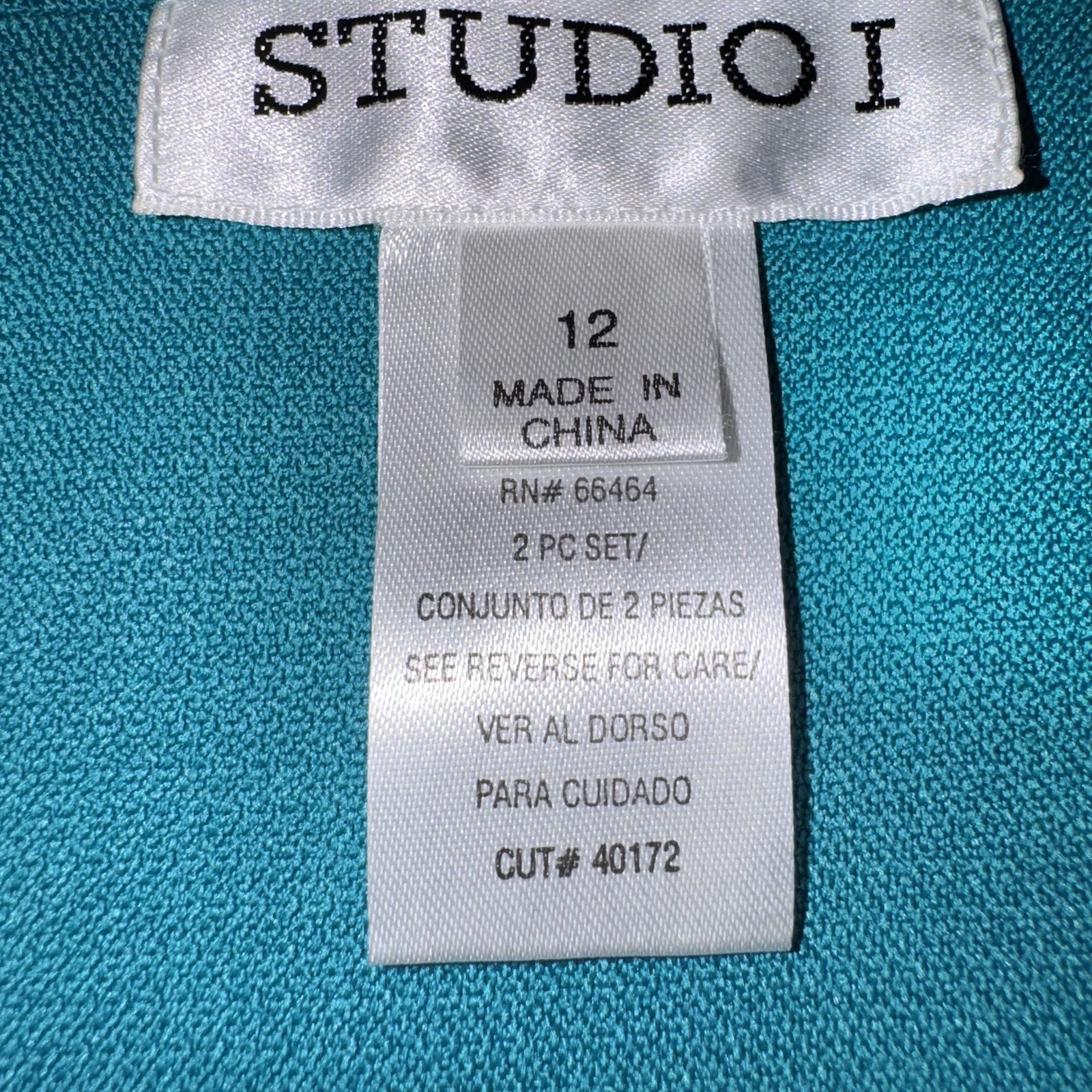 Studio I 2 Pc Dress Jacket Set Size 12 Teal Paisley Maxi Dress Formal