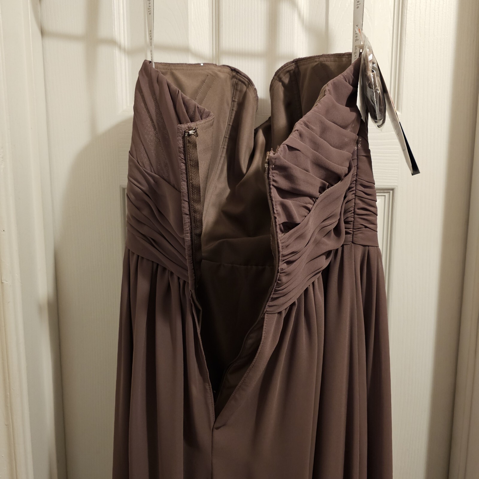 NEW Alfred Angelo Size 10 Evening Dress Formal Gown Bridesmaid Strapless Mocha
