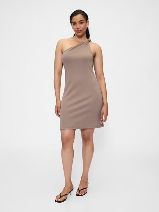 GAP Women’s Ribbed One-Shoulder Mini Dress-Mountain Trail-Sizes S. M. L. XL. XXL