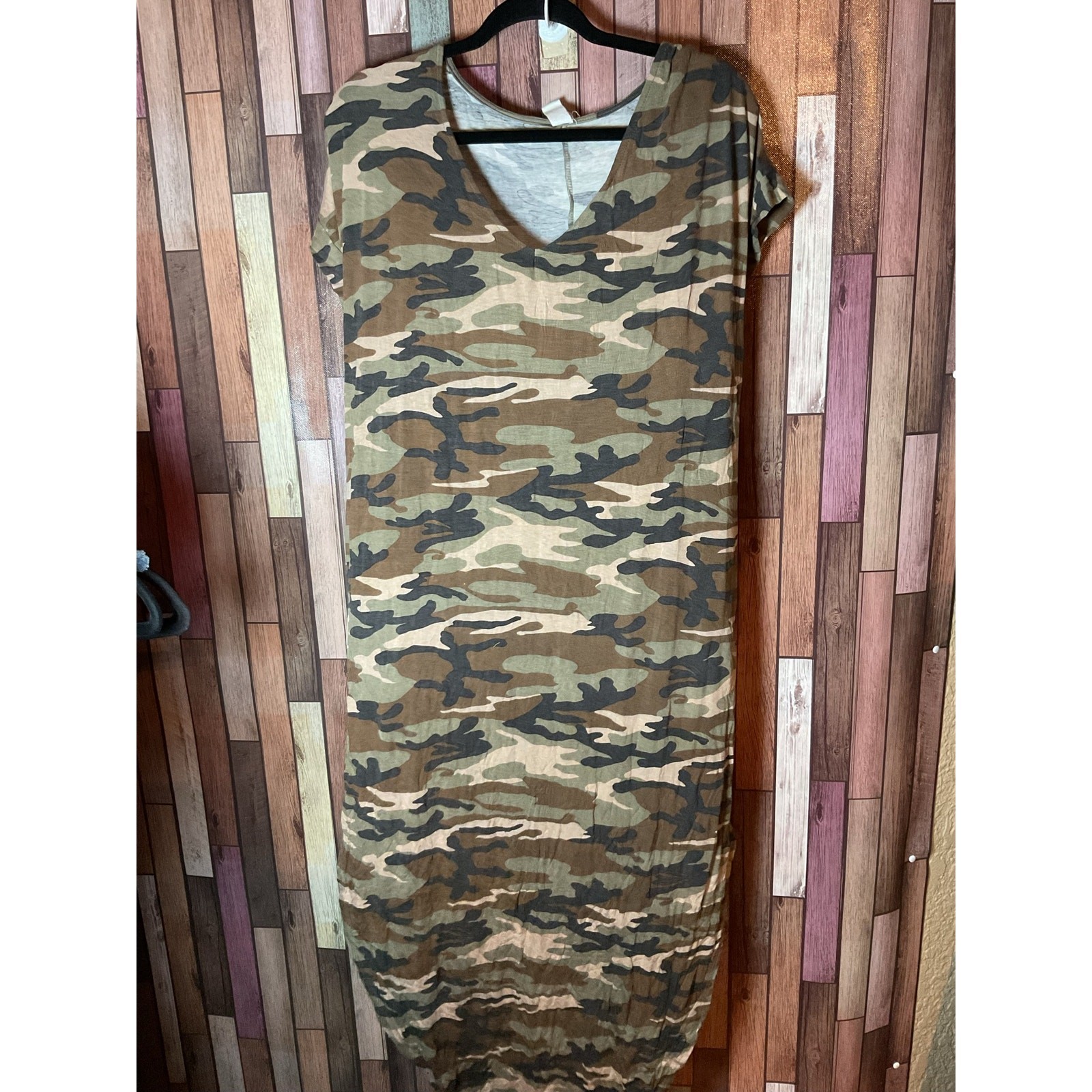 CY Camouflage Maxi Shirt Dress Women’s Size Medium