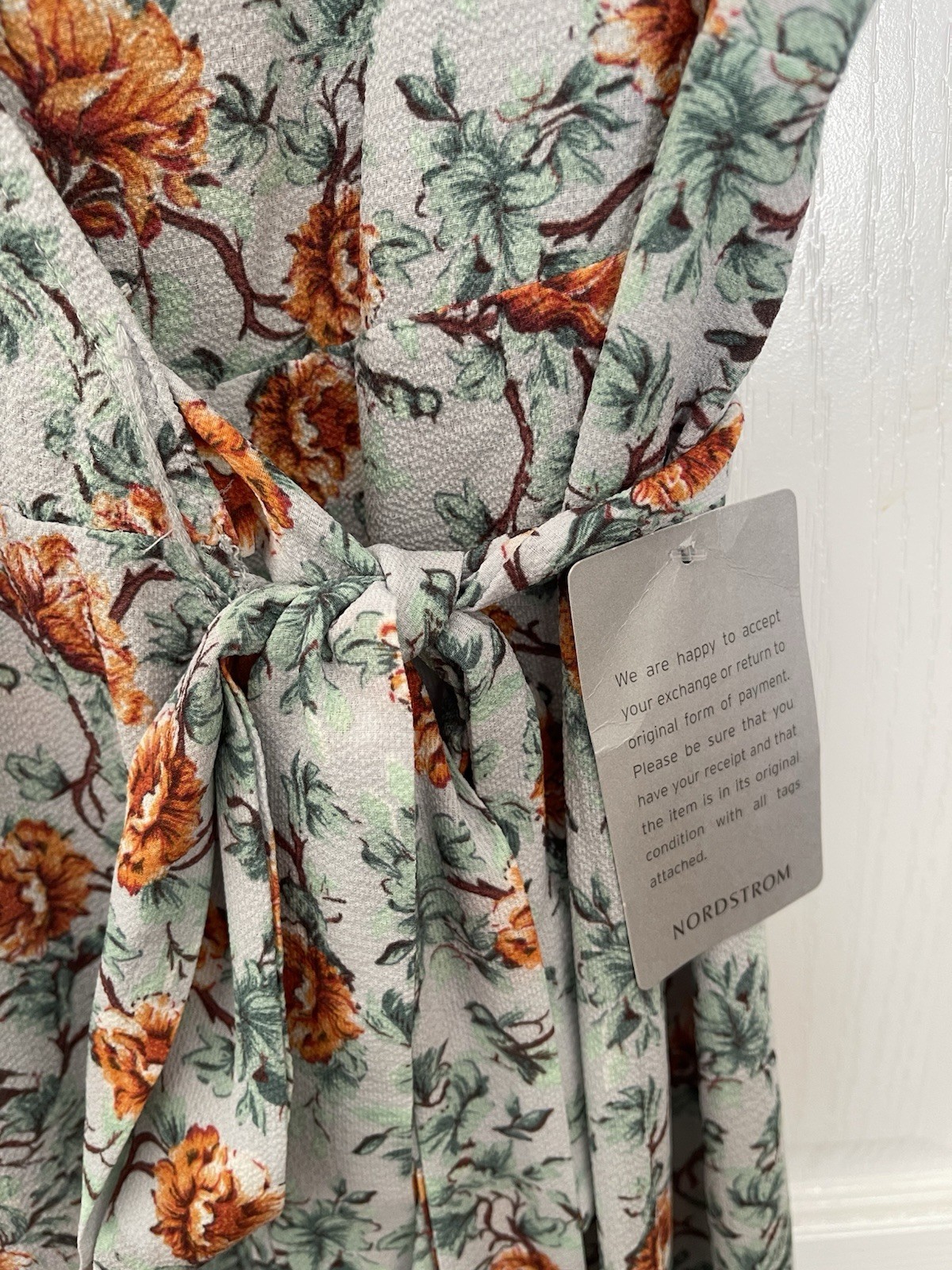 NWT $128 Max Studio Print Midi Wrap Dress In Blue Combo Size L Pretty!