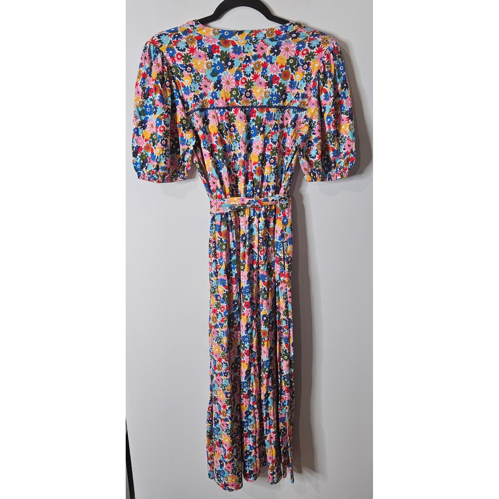 Boden Sofia Trim Jersey Midi Dress Floral Daisy Puff Garden Multi Color US 6R