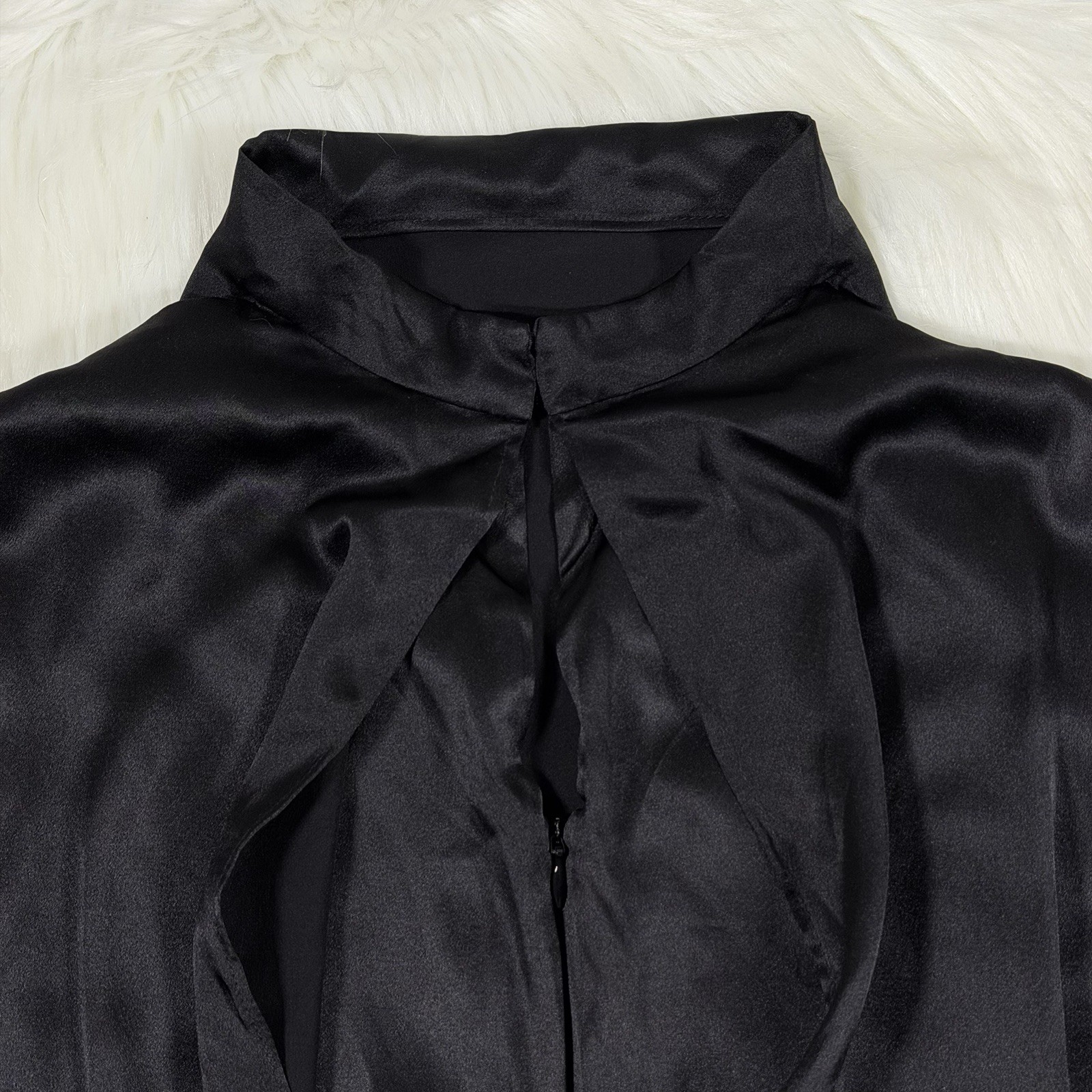 Amanda Uprichard Women’s Size Large Black Gold Silk Tweed Brantley Dress