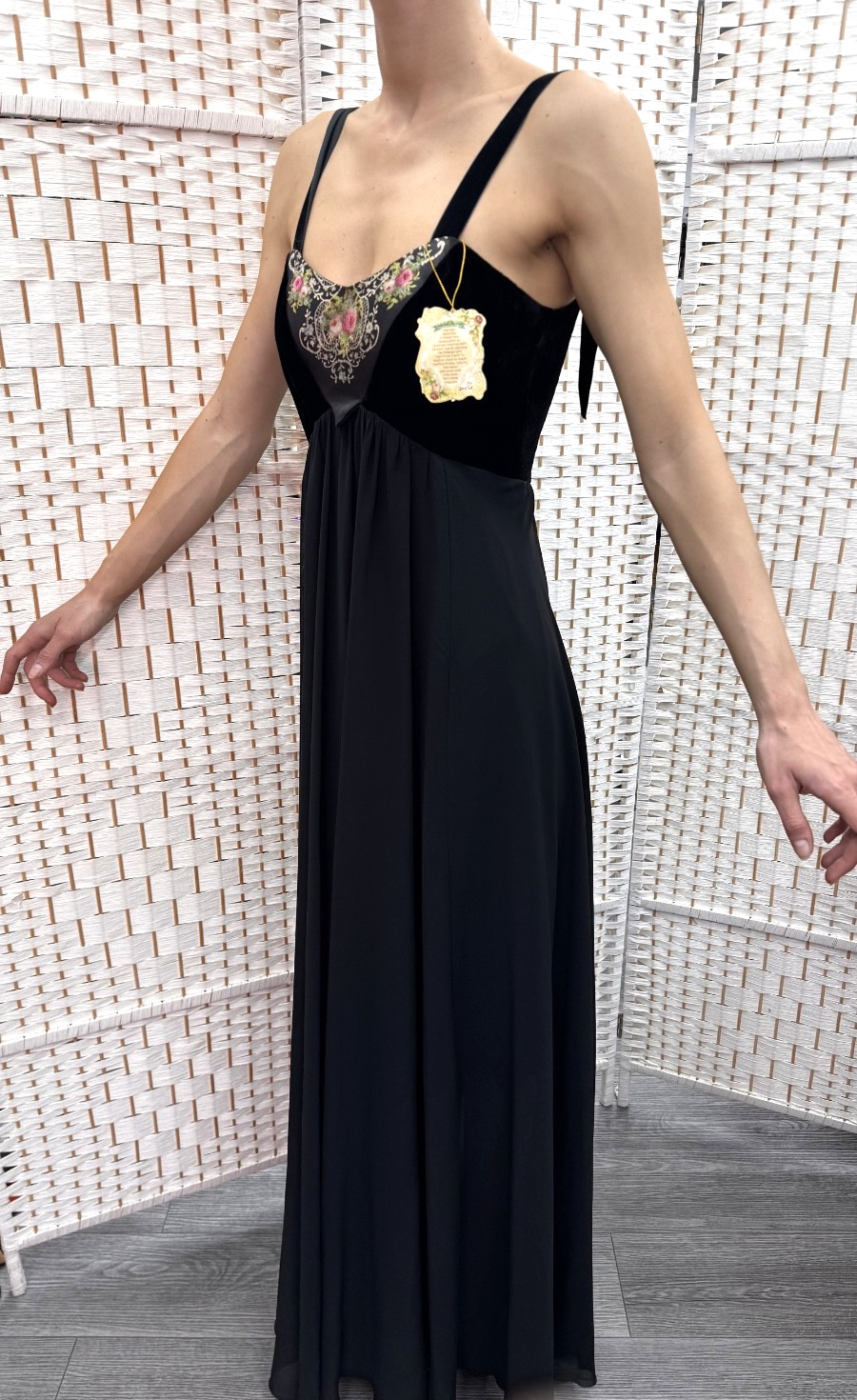 Michal Negrin Full Length Black Summer Dress Size – S –