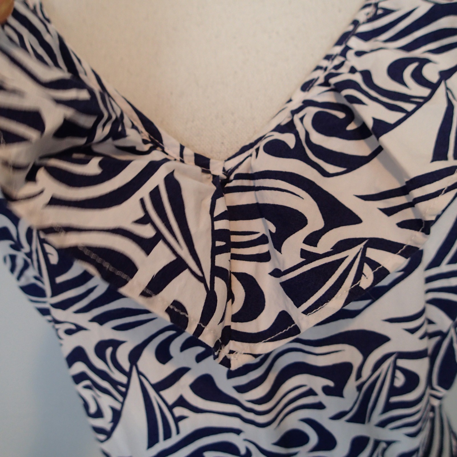 Vineyard Vines Target m Navy Blue White Nautical Cotton Dress Belted Preppy