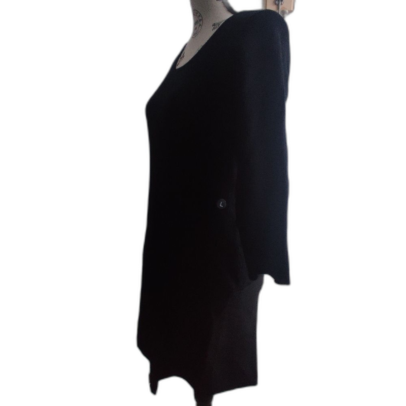 NWT NY&Co Black Warm Cozy Midi Sweater Dress Fall Winter Office Work_Large
