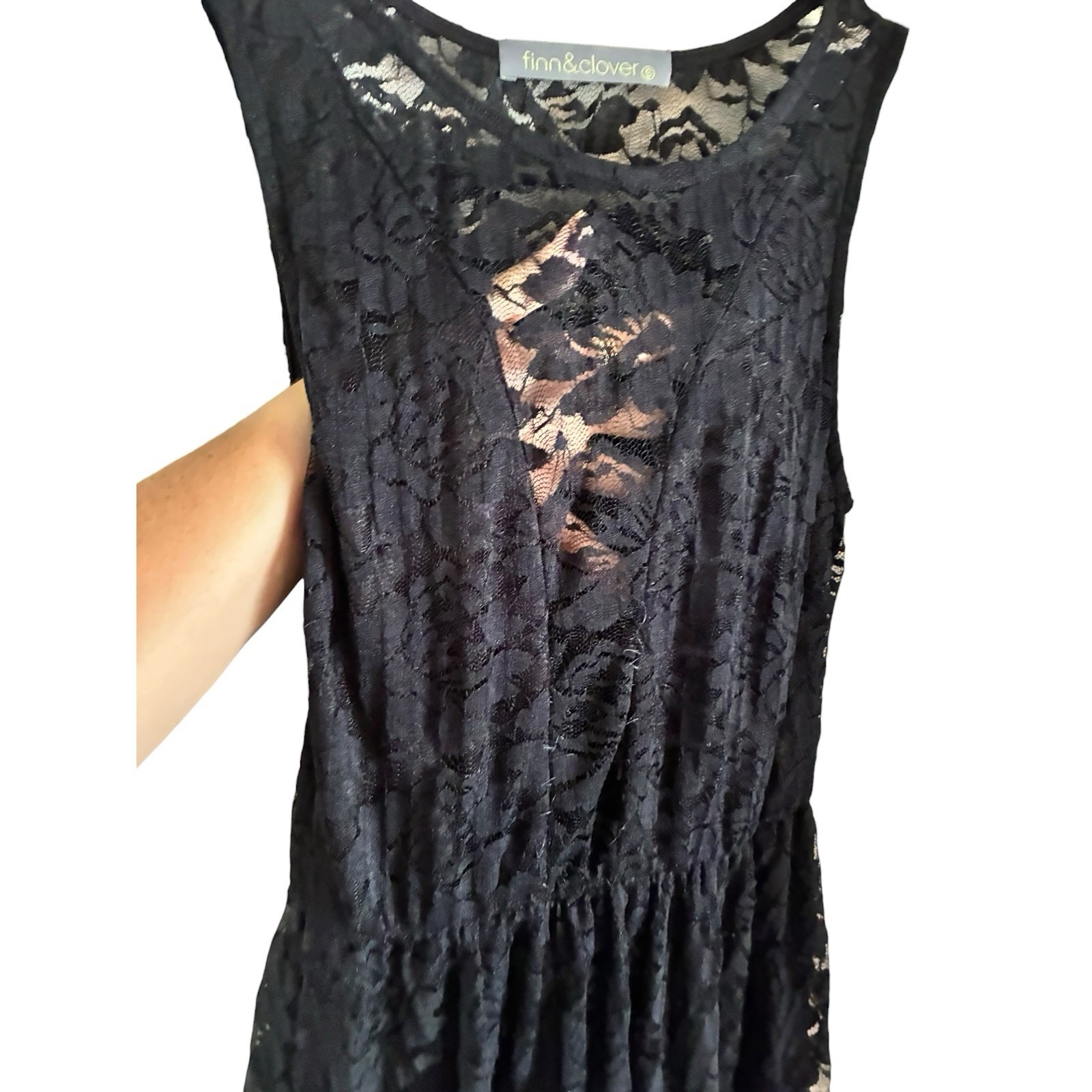 Black Lace Skater Dress – Size Small Juniors LBD Whimsigoth Fit & Flare