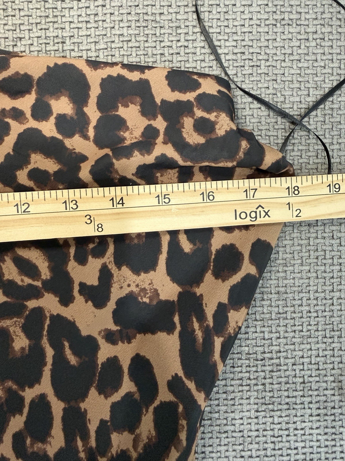 Leopard Print Satin Slip Dress Koko + Mason Midi Cowl Neck S Y2K Adjustable