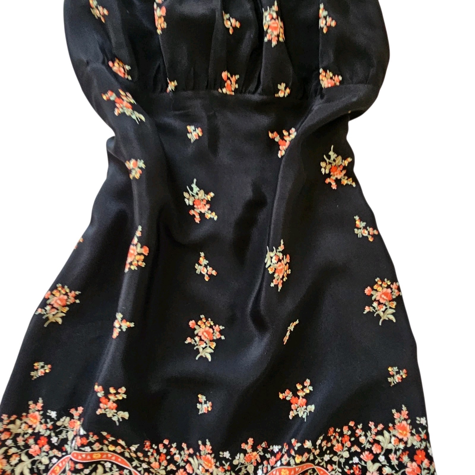 VTG Y2k Marks & Spencer black romantic floral soft grunge slip mini dress 10/12