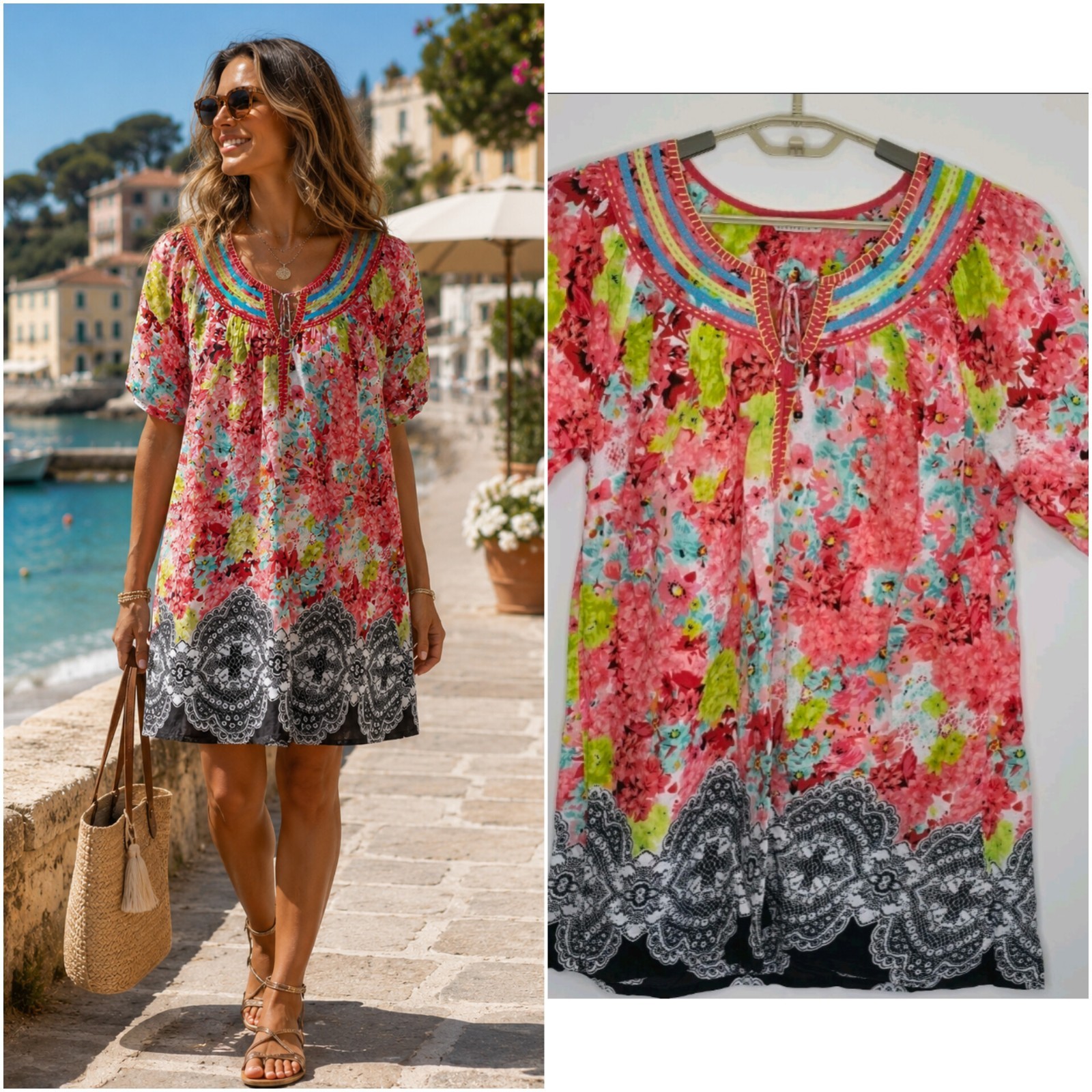 ORIENTIQUE Australia Dress Womens 16 Floral Lightweight Summer Beach