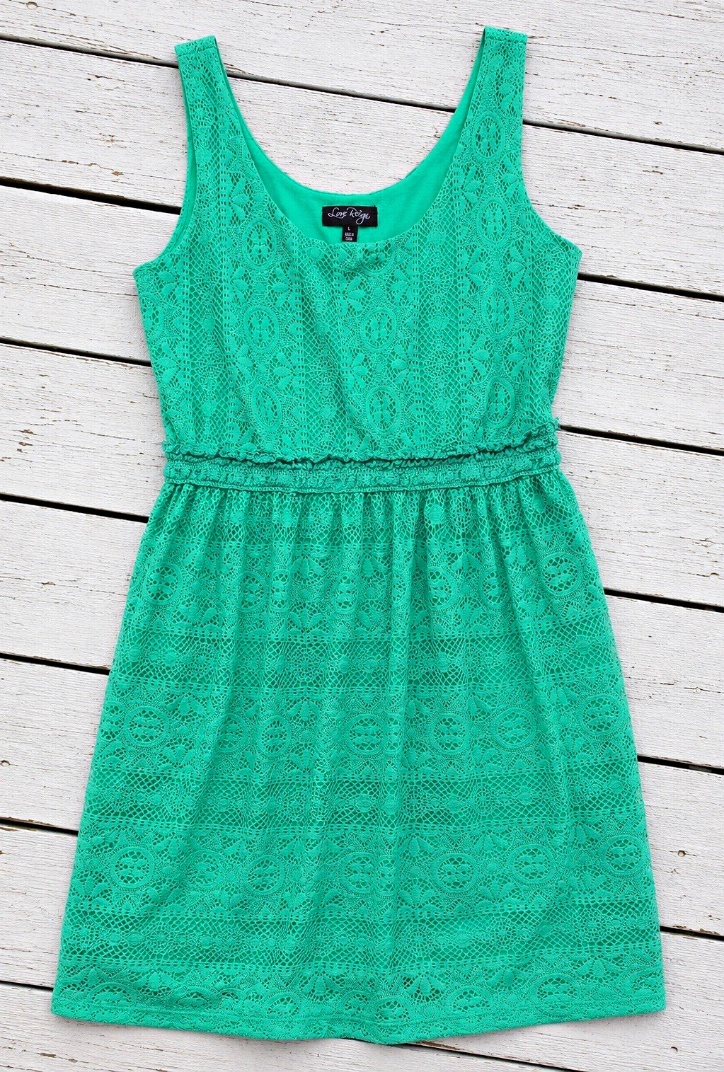 Love Reign Mint Green Lace Sleeveless Fit & Flare Dress Women’s Large Boho