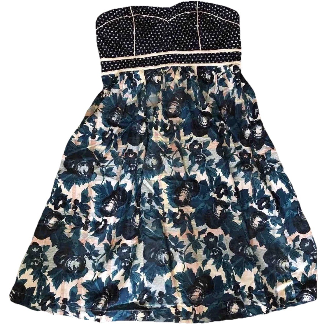 “Kimchi Blue” Strapless Dress Urban Outfitters Rockabilly Blue Floral Size 0