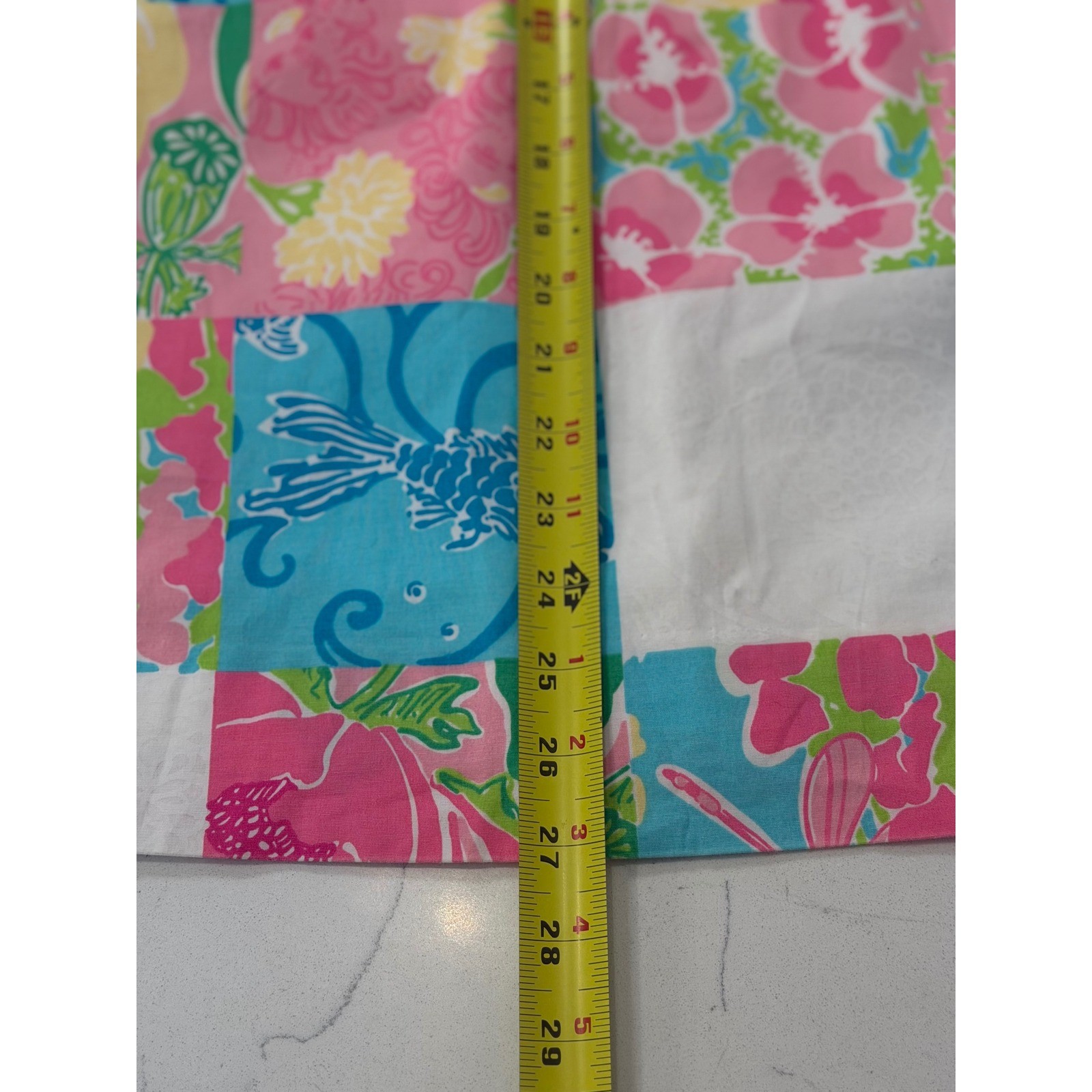 Lilly Pulitzer Vintage Patchwork Strapless Mini Dress Multi Color Floral Size 8