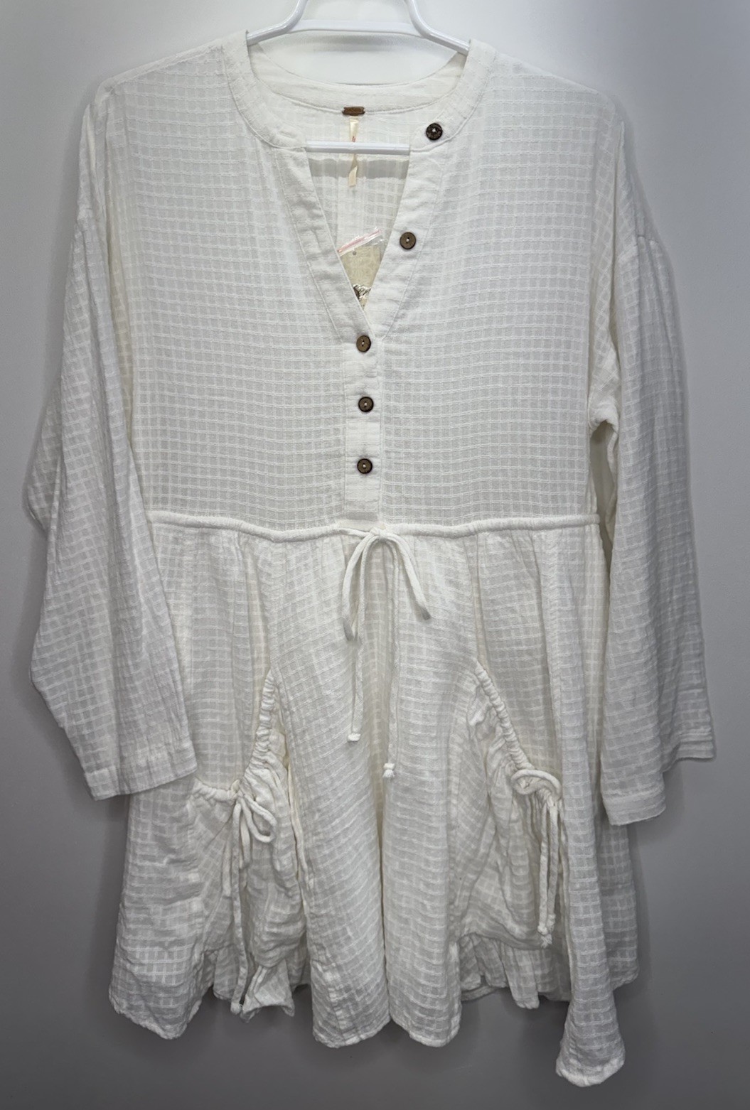 Free People NWT Dress So Serene Mini Ivory Flowy Boho Festival Beach Wedding XS
