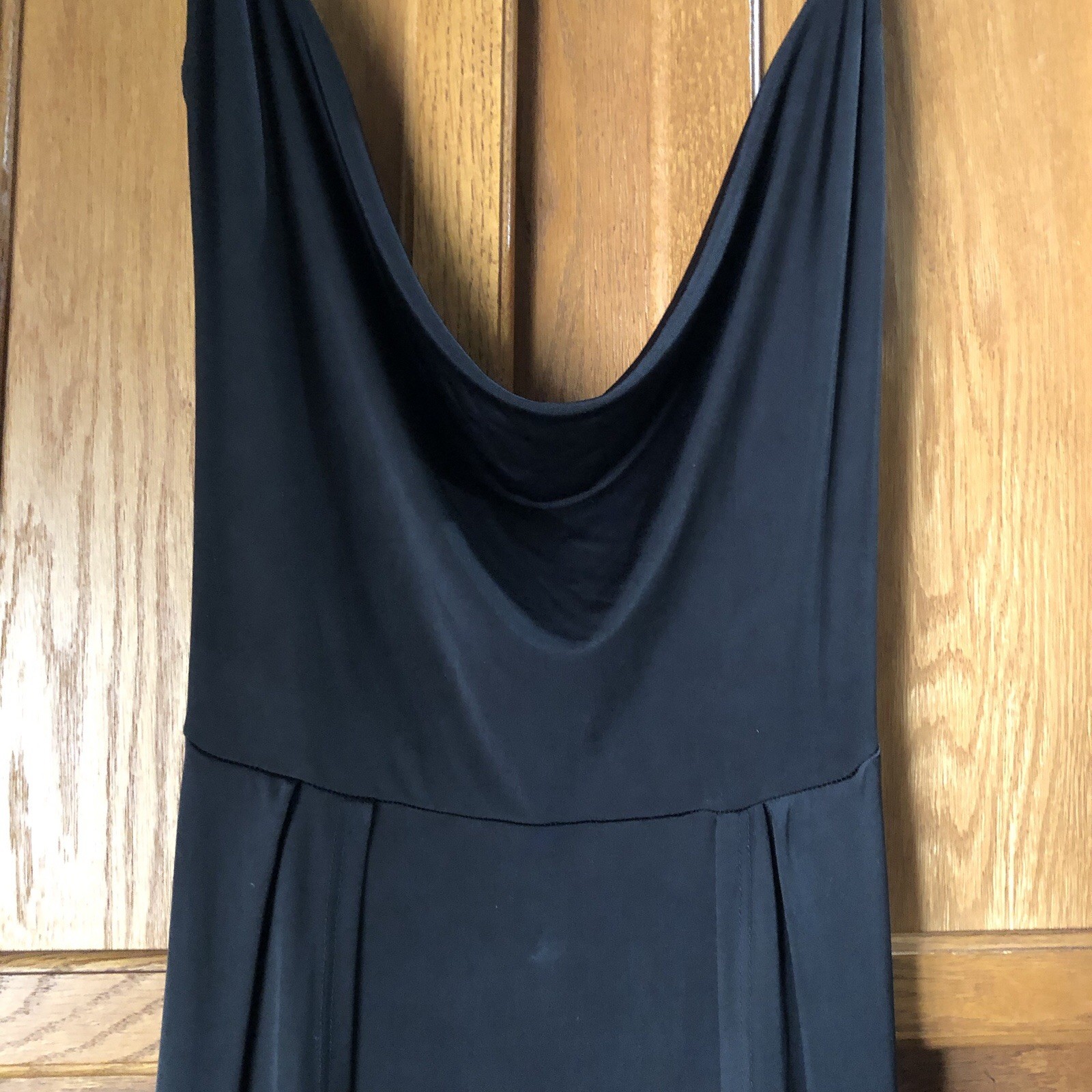 Lucy In The Sky Dion Cowl Neck Maxi Dress Open Back Slit Black Small