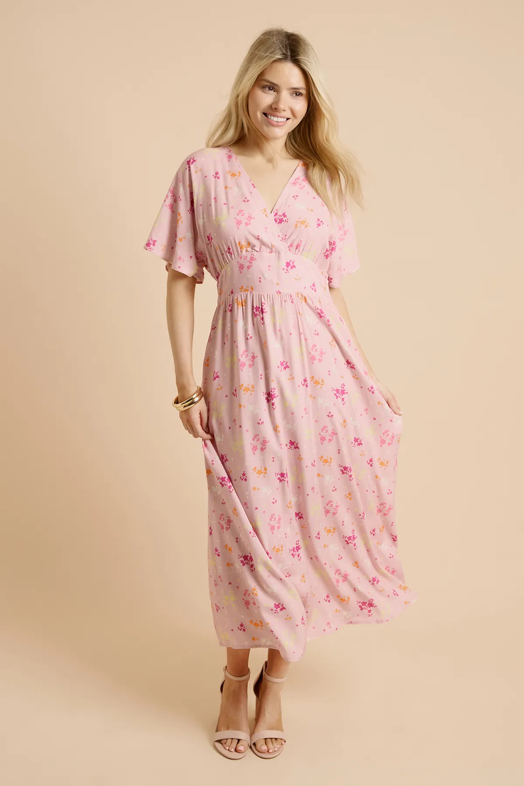 Dorothy Perkins Pink Midi Dress Womens Occasion Dresses
