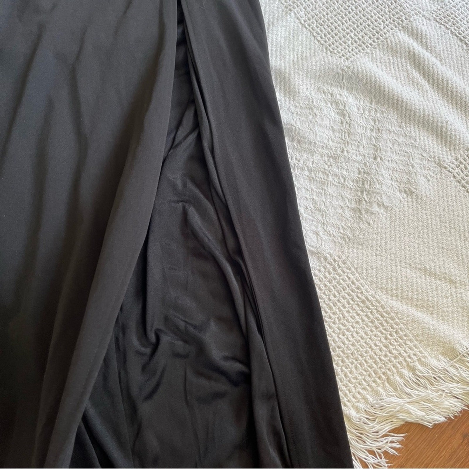 NWT Lulus Flawless Esteem black maxi dress xs open back slit formal long sleeve