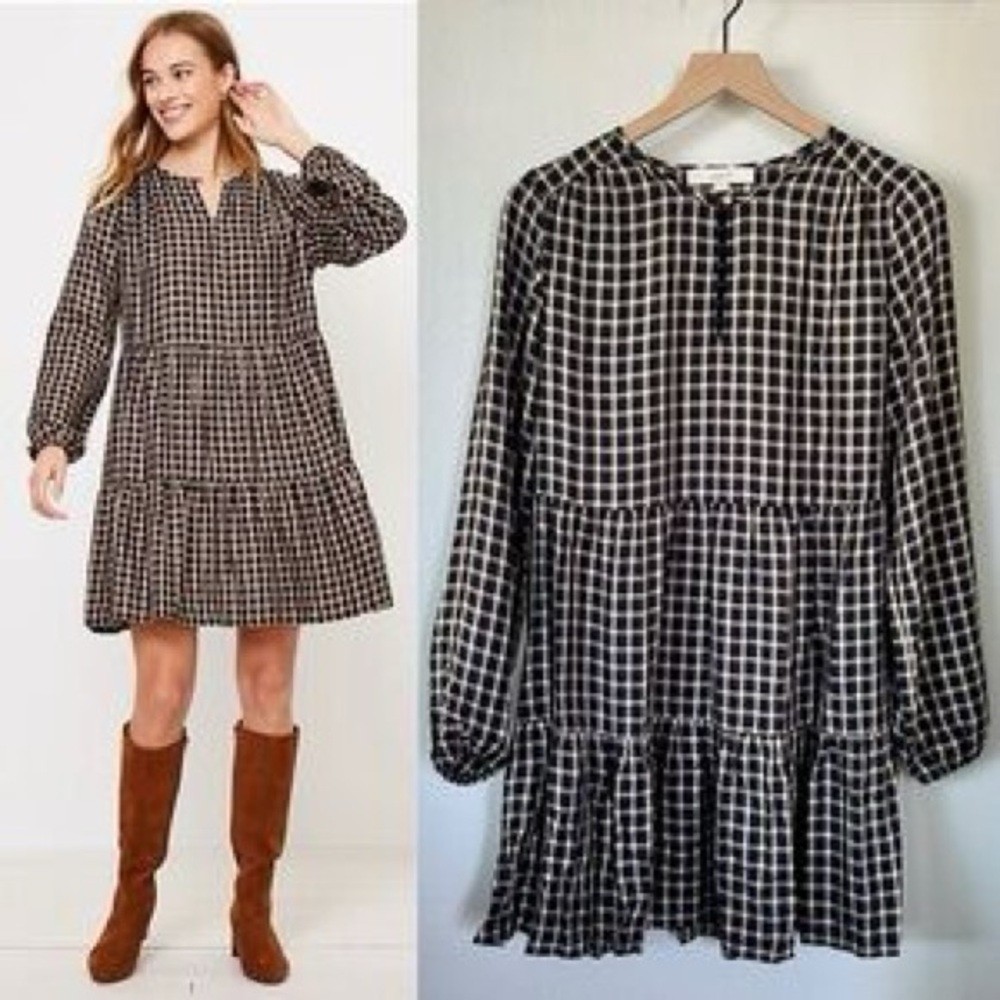 Festive checkered plaid Babydoll Dress
