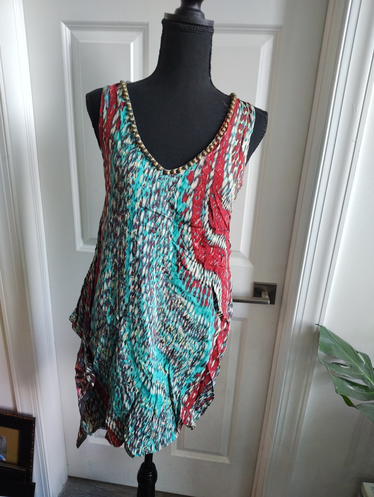 Affliction Black Premium Silky Multicolor Dress L