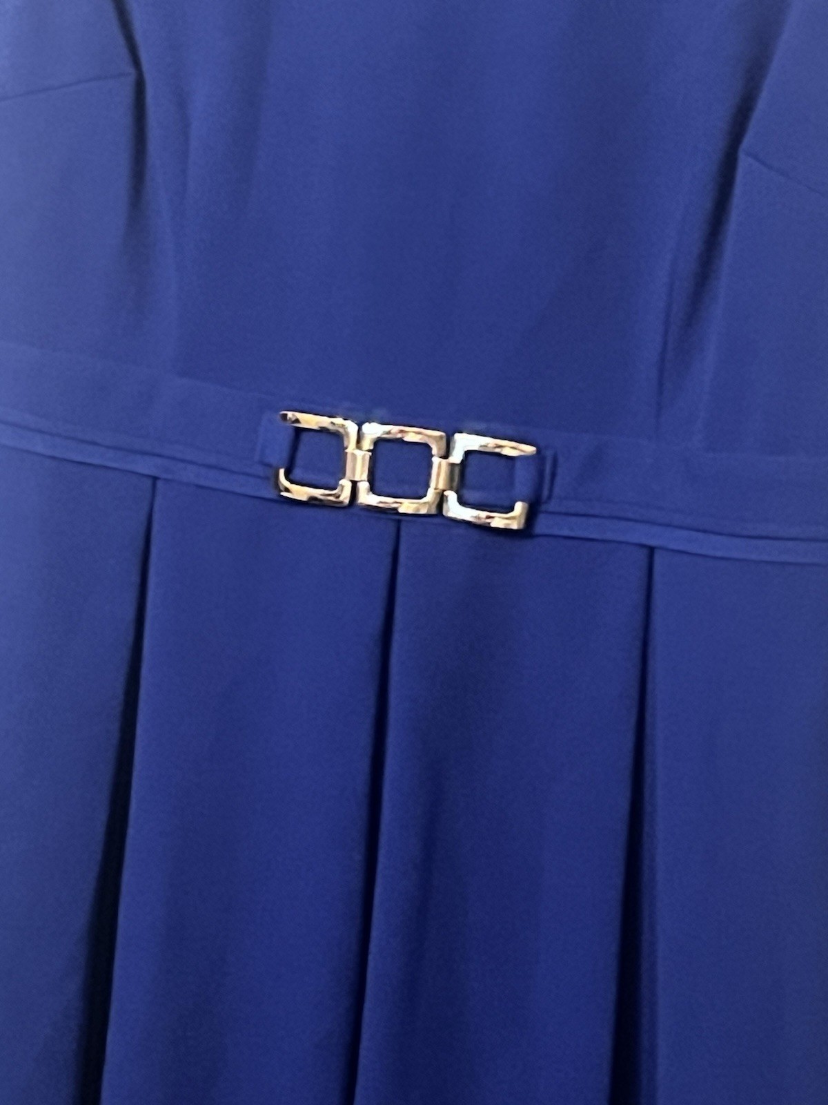 NWT Women’s Nine West Blue Sleeveless Dress W/ Buckle Back Zipper Sz 14